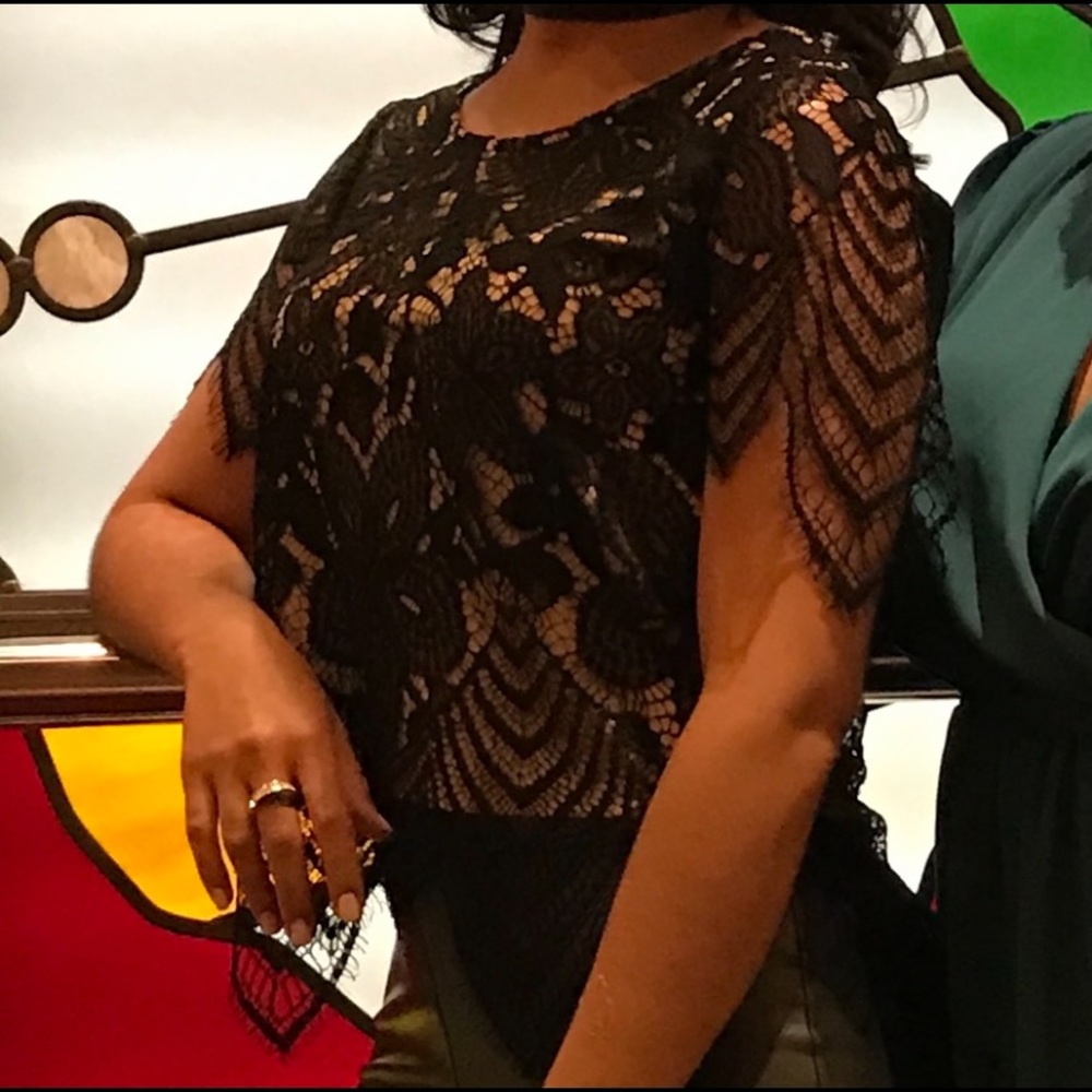 Express black lace top